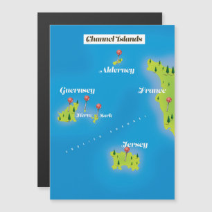 Kaartposter van de Kanaaleilanden.