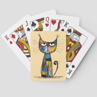 Kaartspel met katten pokerkaarten