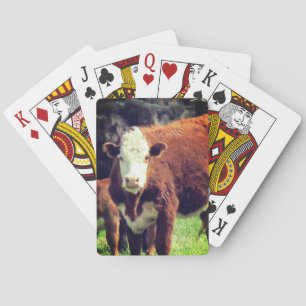 Kaartspel met koeien pokerkaarten