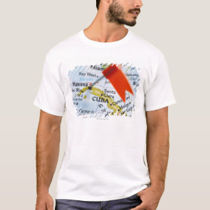 Kaartspeld in Havana, Cuba op kaart, close-up T-shirt