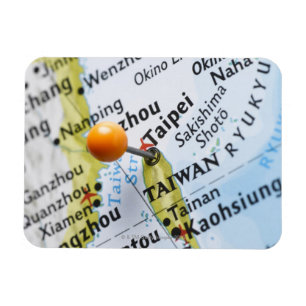 Kaartspeld in Taipei, Taiwan, op kaart geplaatst; Magneet