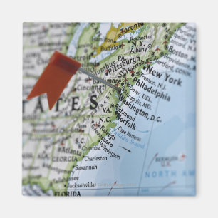 Kaartspeld op de kaart van Washington D.C. Magneet