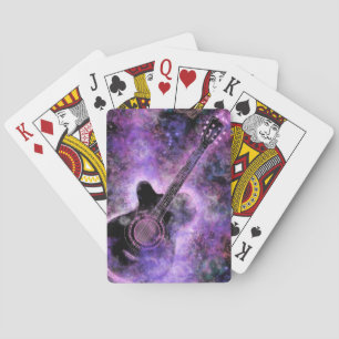 Kaartspelen met gitaar pokerkaarten
