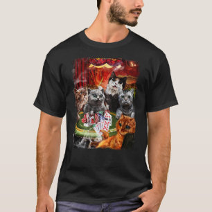 Kaartspelende kat t-shirt