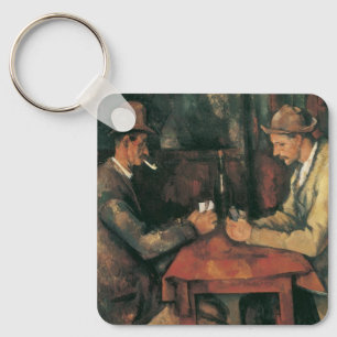 Kaartspelers van Paul Cezanne,  fijne kunst Sleutelhanger