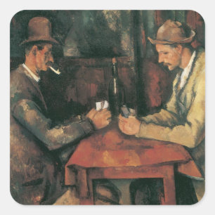 Kaartspelers van Paul Cezanne,  fijne kunst Vierkante Sticker