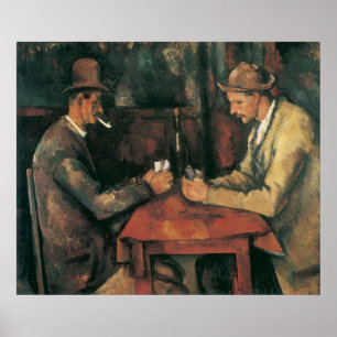 Kaartspelers van Paul Cezanne, Vintage Fine Art Poster