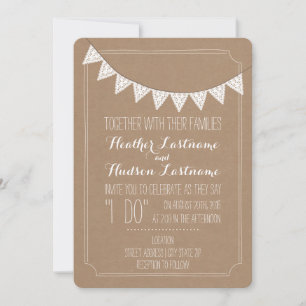 Kaartvoorraad geïnspireerd eyelet Bunting Wedding Kaart