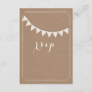 Kaartvoorraad geïnspireerd oyelet Bunting RSVP Kaartje