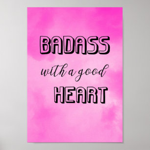Kaartvrouw citaat-typografie met roze achtergrond poster