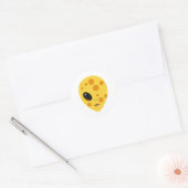 Kaas Alien – Grappige Zuivel Kunst Ronde Sticker (Envelop)