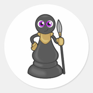 Kaas bij Chess met Spear Ronde Sticker