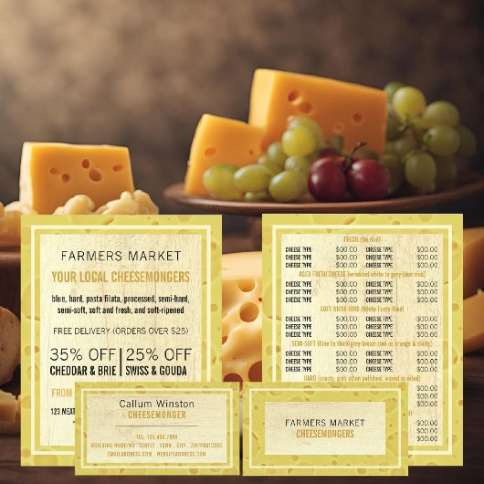 Kaas Board Design, Cheesemonger Adverteren Flyer