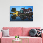 Kaas boerderij bij de schemering in Nederland Canvas Afdruk (Insitu (Woonkamer))