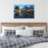 Kaas boerderij bij de schemering in Nederland Canvas Afdruk (Insitu (Slaapkamer))