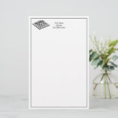 Kaas bord en schaakstukken kunst briefpapier (Staand voorkant)