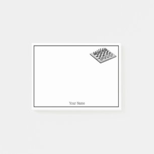 Kaas bord en schaakstukken  kunst post-it® notes