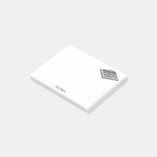 Kaas bord en schaakstukken  kunst post-it® notes (Schuin)