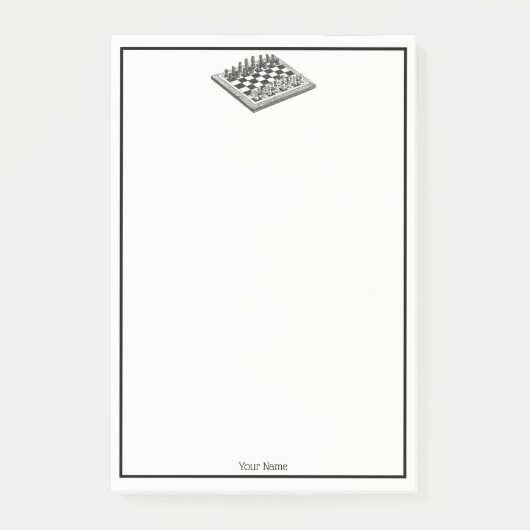 Kaas bord en schaakstukken  kunst post-it® notes (Voorkant)