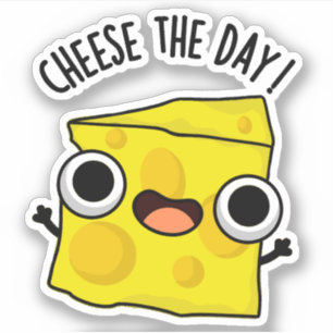 Kaas de dag grappig eten woordspeling sticker