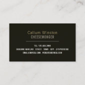 Kaas display, Cheesemonger Visitekaartje (Achterkant)