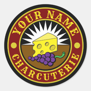 Kaas & Druiven Charcuterie Logo Sjabloon Ronde Sticker