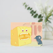 Kaas Eats Mouse Briefkaart (Staand voorkant)