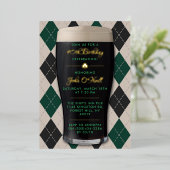 Kaas- en beerginheid Pint Volwassendag Echte Folie Uitnodiging (Staand Voorkant)