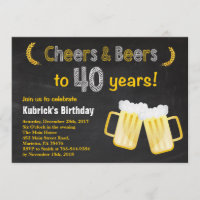 Kaas en bier 40e uitnodiging van de verjaardag
