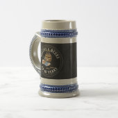 Kaas en bier 40e verjaardag zwart-wit bierpul (Voorkant links)