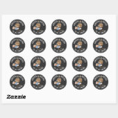 Kaas en bier 40e verjaardag zwart-wit ronde sticker (Vel)