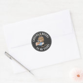 Kaas en bier 40e verjaardag zwart-wit ronde sticker (Envelop)