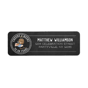 Kaas en bier 50e verjaardag wit op het karton etiket