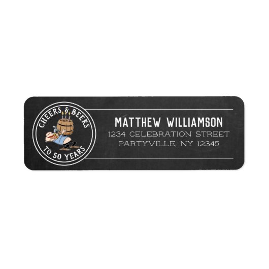 Kaas en bier 50e verjaardag wit op het karton etiket (Voorkant)