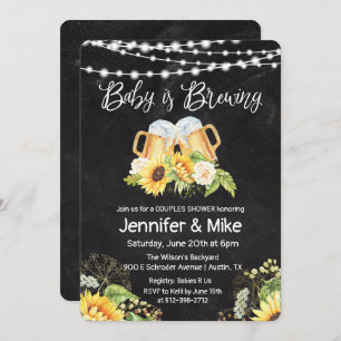 Kaas en bier Chalkboard Couples Shower Kaart