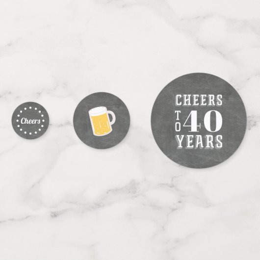 Kaas en bier Milestone Birthday Custom Party Confetti (Voorkanten)