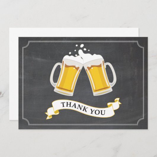 Kaas en bier Mok Chalkboard Bedankkaart (Voorkant / Achterkant)