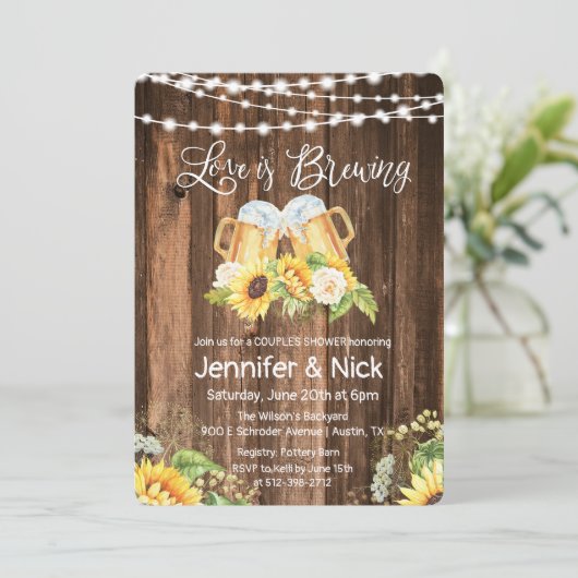 Kaas en bier Rotische paren — Uitnodiging (Staand voorkant)