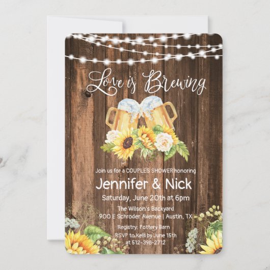 Kaas en bier Rotische paren — Uitnodiging (Voorkant)