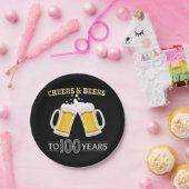 Kaas en bier tot 100 jaar Bord papier (Feest)