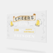 Kaas en bier tot 100 jaar geboortedag acryl bord (Hoek)