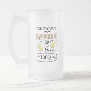 Kaas en bier tot 100 jaar verjaardag matglas bierpul
