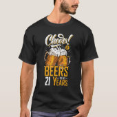 Kaas en bier tot 21 jaar 21e verjaardag t-shirt (Voorkant)