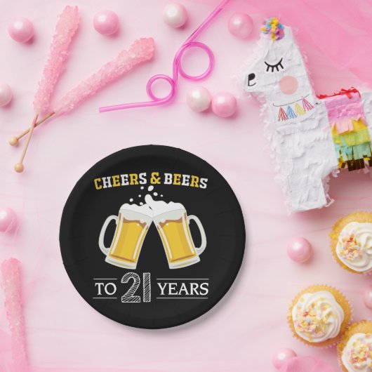 Kaas en bier tot 21 jaar Bord papier (Feest)