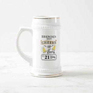 Kaas en bier tot 21 jaar geboortedag bierpul