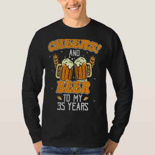 Kaas en bier tot 35 jaar 35e verjaardag t-shirt