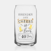 Kaas en bier tot 40 jaar verjaardag blikvorm glas (Achterkant)