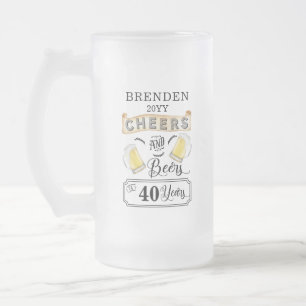 Kaas en bier tot 40 jaar verjaardag matglas bierpul