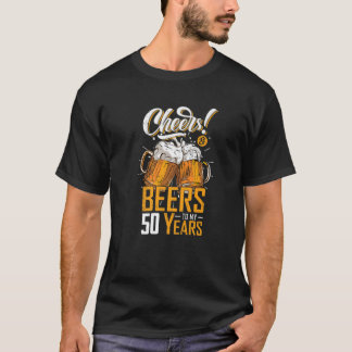 Kaas en bier tot 50 jaar 50e grappige verjaardag P T-shirt
