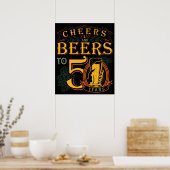 Kaas en bier tot 50 jaar 50e grappigheid poster (Keuken)